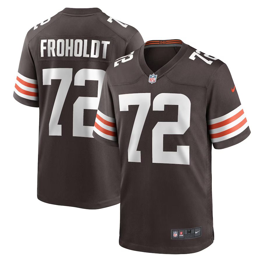 Men Cleveland Browns #72 Hjalte Froholdt Nike Brown Game Player NFL Jersey